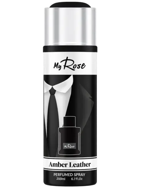 AMBER LEATHER DEO 200 ML, Perfumed Spray by My Rose