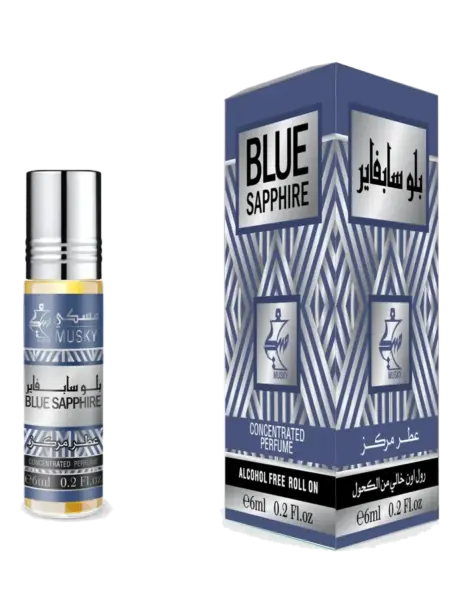 BLUE SAPPHIRE 6 ML ROLL-ON, Concentrated Perfume by Musky