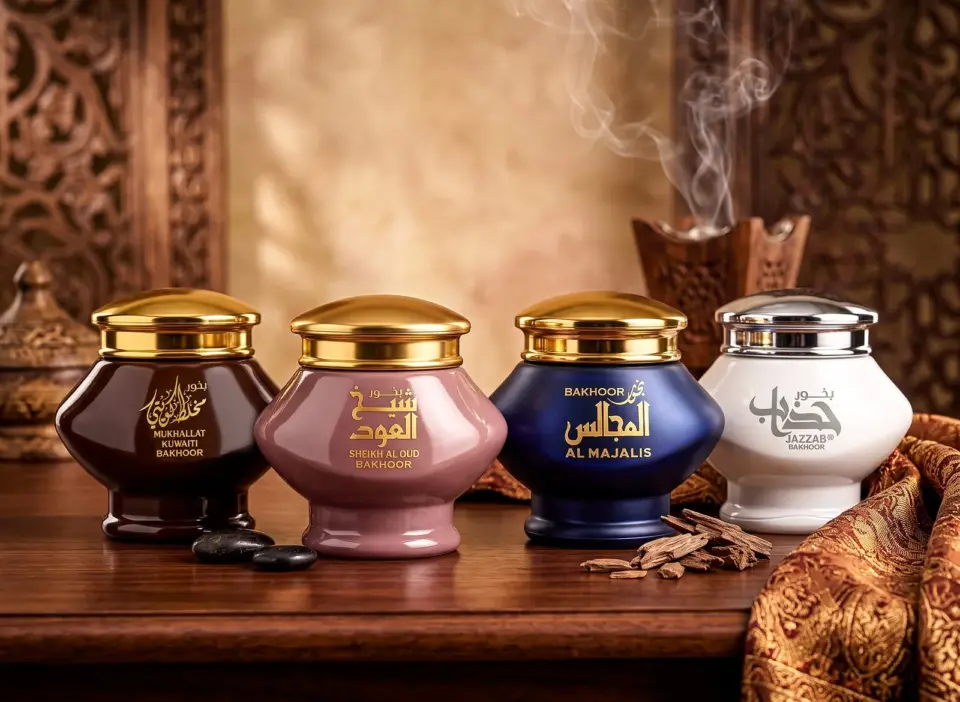 Oud muattar jars by Damas Rose including Al Majalis and Khashab
